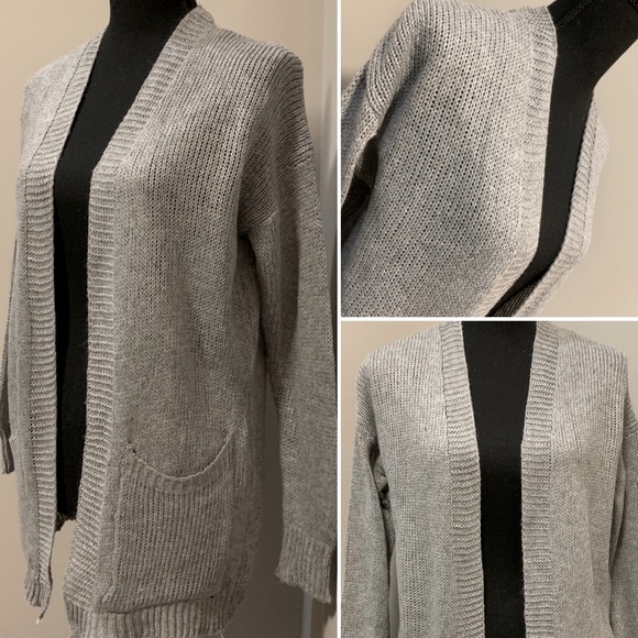 {2/$40} Grey Long Sleeve Knit Cardigan Sweater - Picture 4 of 11